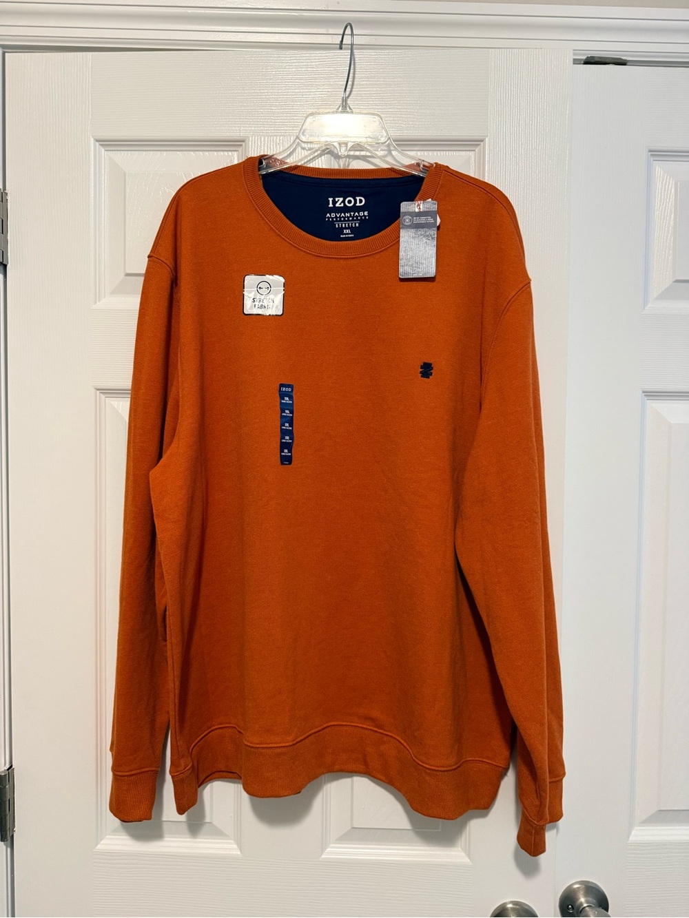 Izod Men's Crewneck Sweatshirt in Rust Orange
